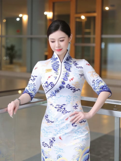 OA南航空姐制服|青花瓷旗袍|国风新中式|F.1 by OpenArtX on Tensor.Art