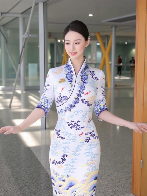 OA南航空姐制服|青花瓷旗袍|国风新中式|F.1 by OpenArtX on Tensor.Art