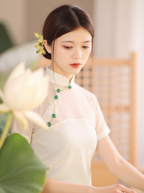 OA白色旗袍|古风国风|传统服饰|F.1 by OpenArtX on Tensor.Art