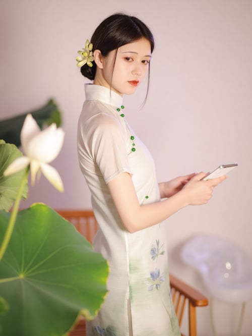 OA白色旗袍|古风国风|传统服饰|F.1 by OpenArtX on Tensor.Art