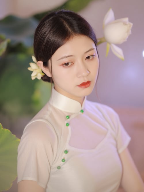OA白色旗袍|古风国风|传统服饰|F.1 by OpenArtX on Tensor.Art