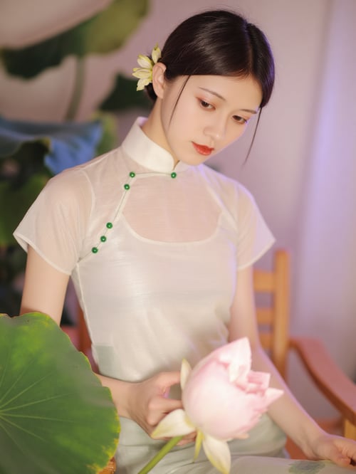 OA白色旗袍|古风国风|传统服饰|F.1 by OpenArtX on Tensor.Art