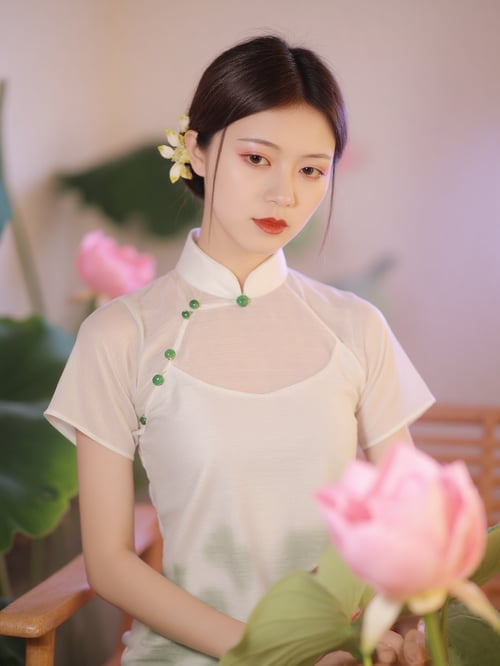 OA白色旗袍|古风国风|传统服饰|F.1 by OpenArtX on Tensor.Art