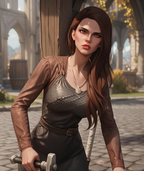 Adrianne Avenicci, blacksmith of Whiterun (Skyrim), LoRA, PonyXL by NMackelie on Tensor.Art