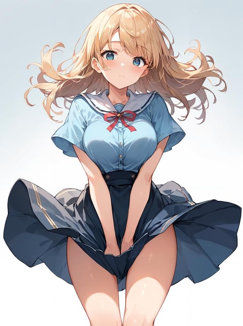 スカートを抑える/skirt tug(SD,XL,pony) by bolero537 on Tensor.Art