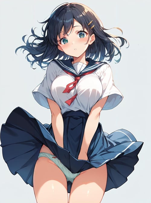 スカートを抑える/skirt tug(SD,XL,pony) by bolero537 on Tensor.Art