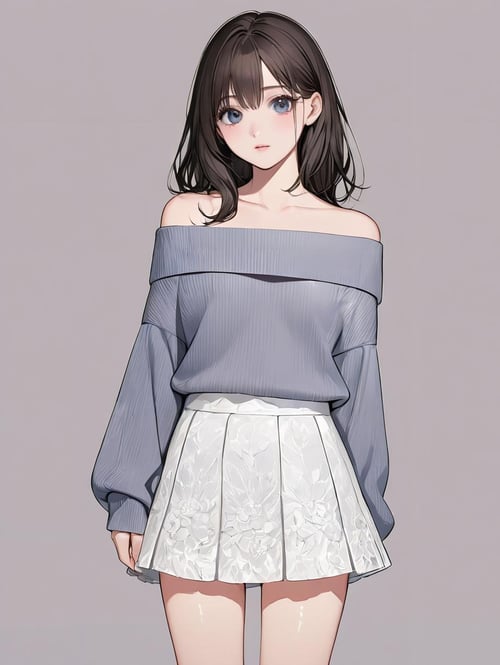 オフショルダーセーター/off shoulder sweater(SD,XL,ill,pony) by bolero537 on Tensor.Art