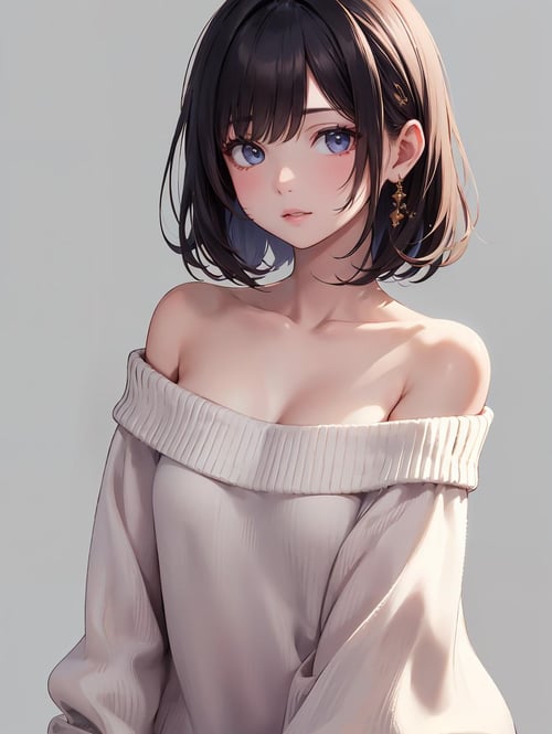 オフショルダーセーター/off shoulder sweater(SD,XL,ill,pony) by bolero537 on Tensor.Art