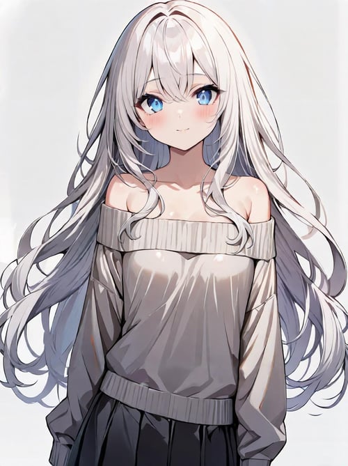オフショルダーセーター/off shoulder sweater(SD,XL,ill,pony) by bolero537 on Tensor.Art