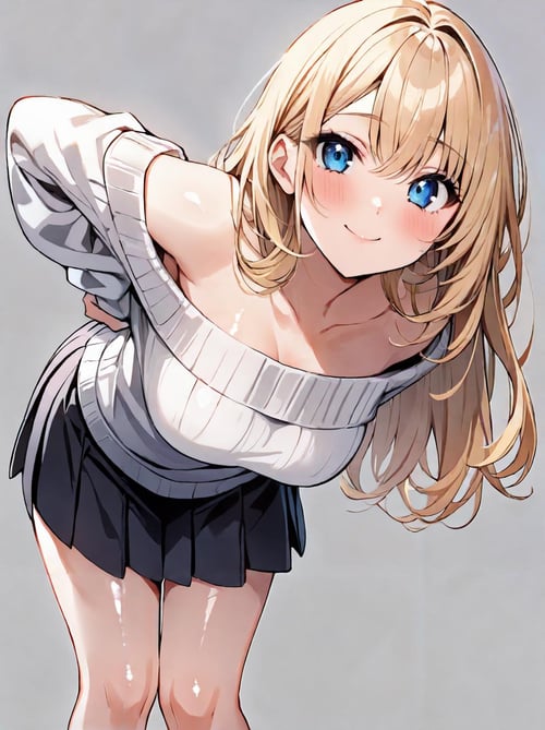 オフショルダーセーター/off shoulder sweater(SD,XL,ill,pony) by bolero537 on Tensor.Art