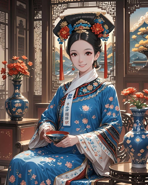 QingFashion - Qing Dynasty Women's Hairstyles and Clothing by KimiKoro on Tensor.Art