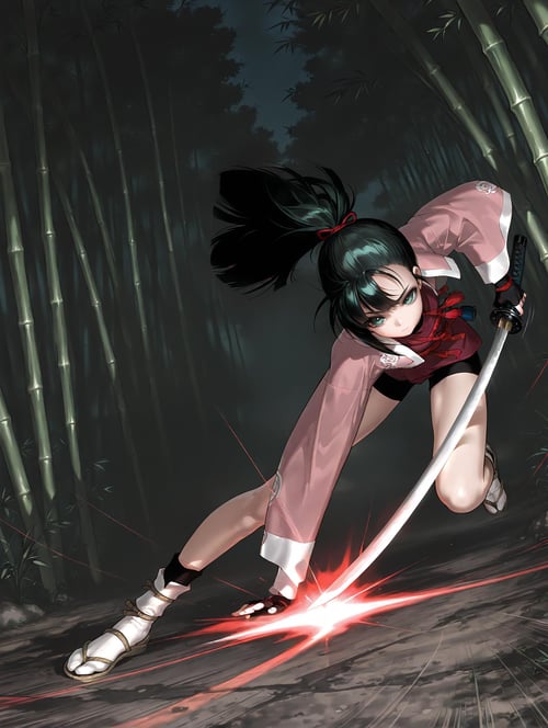 【Illustrious】吉野 凛花 剣客異聞録 甦りし蒼紅の刃 サムライスピリッツ新章 (yoshino rinka) (SAMURAI SHODOWN WARRIORS RAGE) by sg5e2 on Tensor.Art