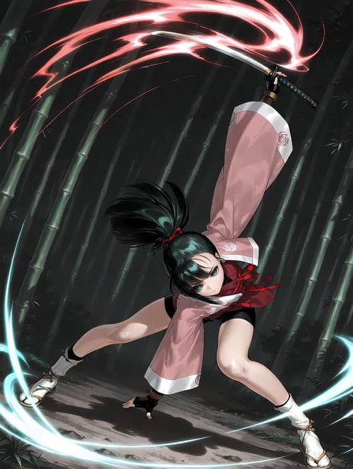 【Illustrious】吉野 凛花 剣客異聞録 甦りし蒼紅の刃 サムライスピリッツ新章 (yoshino rinka) (SAMURAI SHODOWN WARRIORS RAGE) by sg5e2 on Tensor.Art