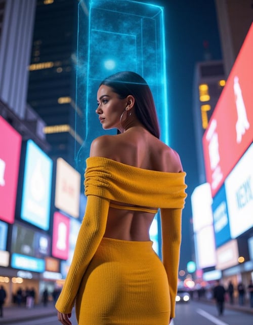 Outfit 0023 - Off-The-Shoulder Ribbed Minidress by rainerWfFb on Tensor.Art