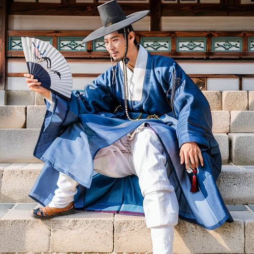 Male Hanbok | Korean clothing by Hanneken0130 on Tensor.Art