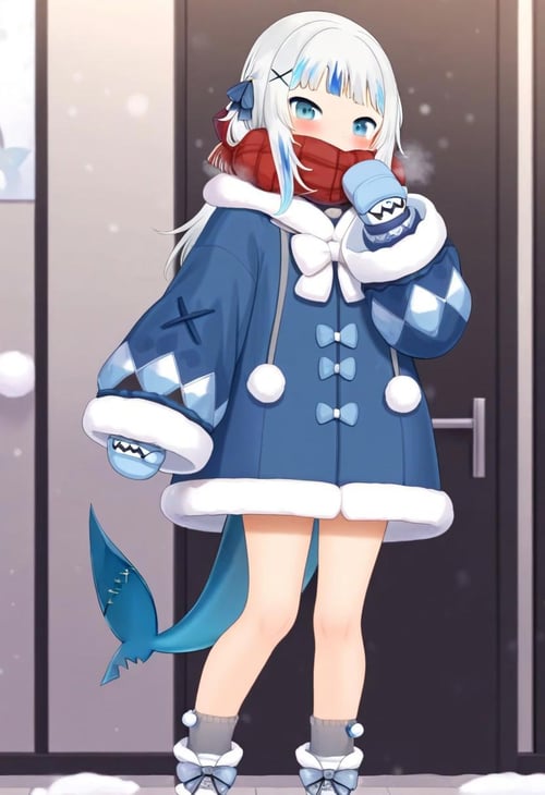 Gawr Gura Winter Outfit (Snow Shark) | Hololive Vtuber | IllustriousXL and NoobAI by AndroidXL on Tensor.Art