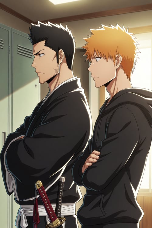 Ichigo Kurosaki & Isshin Kurosaki - Bleach [Commis by 25kkai on Tensor.Art