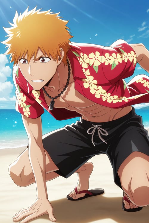 Ichigo Kurosaki & Isshin Kurosaki - Bleach [Commis by 25kkai on Tensor.Art