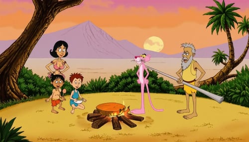90s Cartoon Adventure Game Style - Pink Panther [Flux] by PrimeDM on Tensor.Art