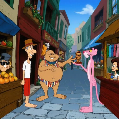 90s Cartoon Adventure Game Style - Pink Panther [Flux] by PrimeDM on Tensor.Art