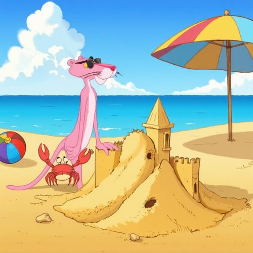 90s Cartoon Adventure Game Style - Pink Panther [Flux] by PrimeDM on Tensor.Art