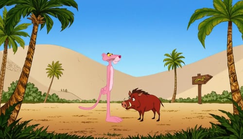 90s Cartoon Adventure Game Style - Pink Panther [Flux] by PrimeDM on Tensor.Art