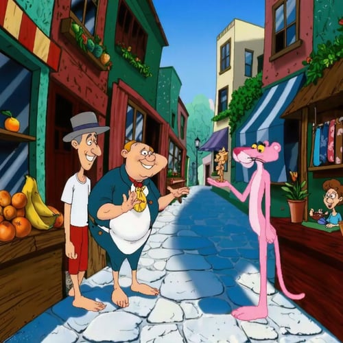 90s Cartoon Adventure Game Style - Pink Panther [Flux] by PrimeDM on Tensor.Art