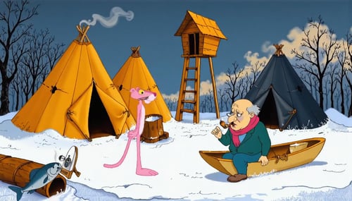 90s Cartoon Adventure Game Style - Pink Panther [Flux] by PrimeDM on Tensor.Art
