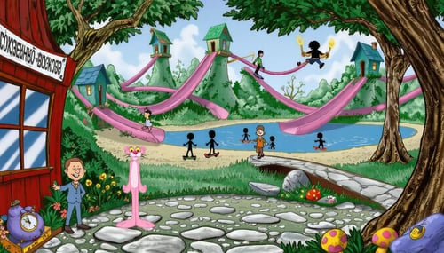 90s Cartoon Adventure Game Style - Pink Panther [Flux] by PrimeDM on Tensor.Art