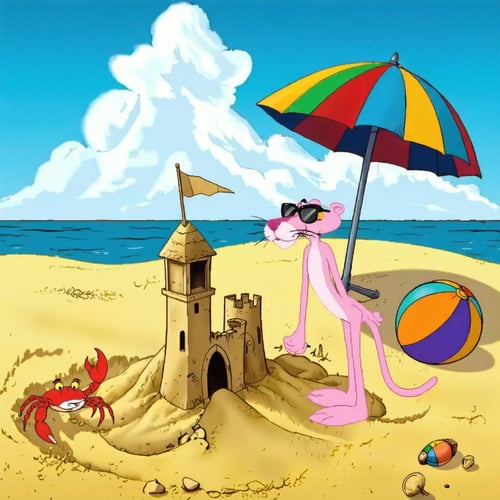 90s Cartoon Adventure Game Style - Pink Panther [Flux] by PrimeDM on Tensor.Art
