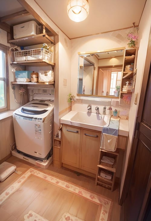 日本の住宅の洗面所 Washrooms in Japanese Houses PONY by swingwings on Tensor.Art