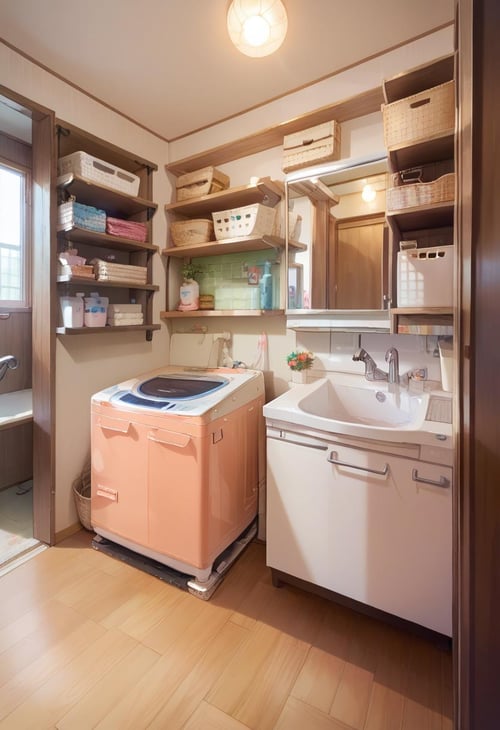 日本の住宅の洗面所 Washrooms in Japanese Houses PONY by swingwings on Tensor.Art