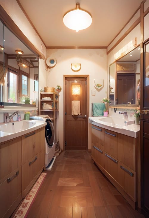 日本の住宅の洗面所 Washrooms in Japanese Houses PONY by swingwings on Tensor.Art