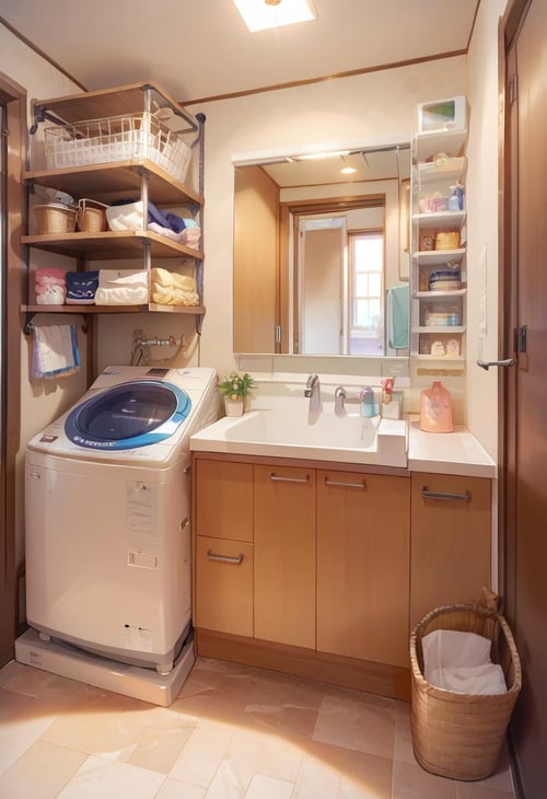 日本の住宅の洗面所 Washrooms in Japanese Houses PONY by swingwings on Tensor.Art