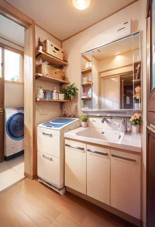 日本の住宅の洗面所 Washrooms in Japanese Houses PONY by swingwings on Tensor.Art