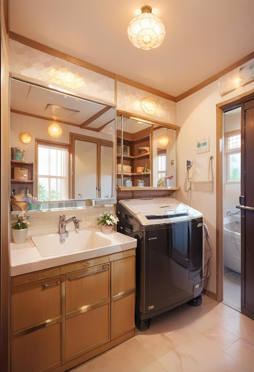 日本の住宅の洗面所 Washrooms in Japanese Houses PONY by swingwings on Tensor.Art