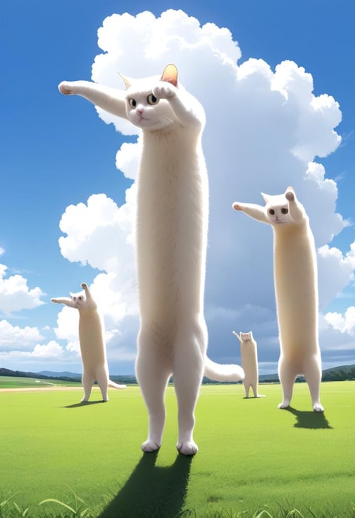 のびーるたん / long cat meme / illustrious by swingwings on Tensor.Art