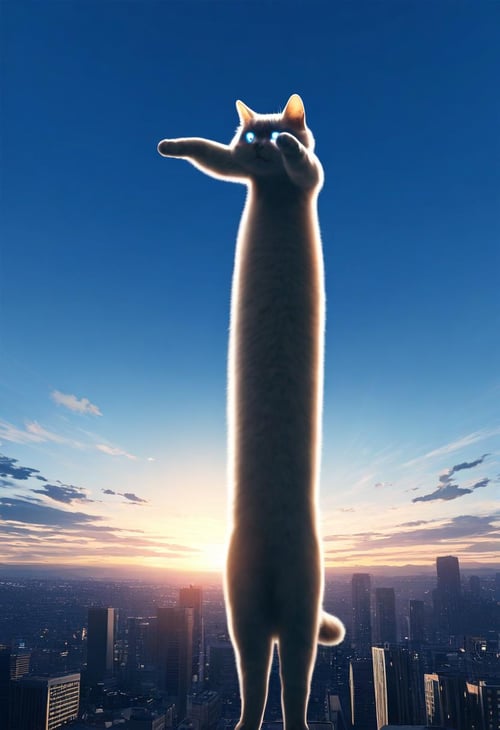 のびーるたん / long cat meme / illustrious by swingwings on Tensor.Art