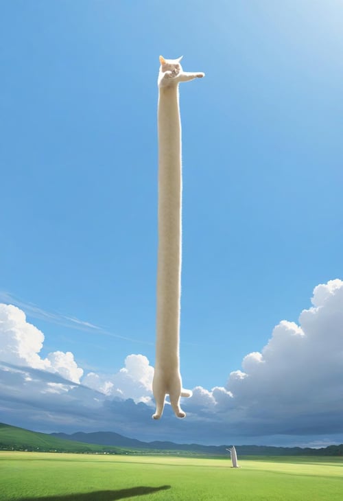 のびーるたん / long cat meme / illustrious by swingwings on Tensor.Art