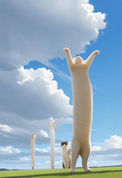 のびーるたん / long cat meme / illustrious by swingwings on Tensor.Art