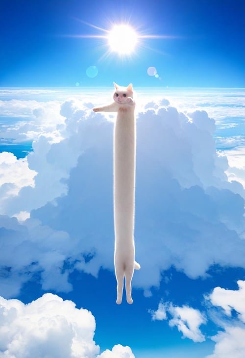 のびーるたん / long cat meme / illustrious by swingwings on Tensor.Art