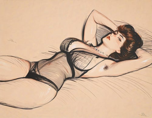 inspired by Paul Cesar Helleu by Key AI on Tensor.Art