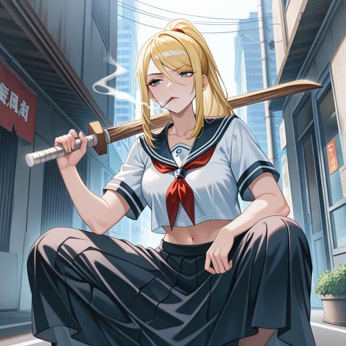 Sukeban / Delinquent Girl Outfit - Illustrious by Navedaxu on Tensor.Art