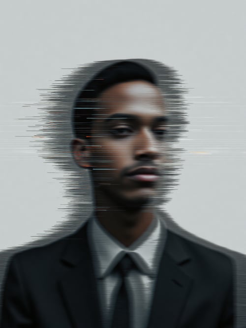 Linear Glitch Art Portrait Studio🖤 by Abandon on Tensor.Art