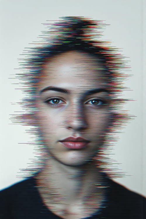 Linear Glitch Art Portrait Studio🖤 by Abandon on Tensor.Art