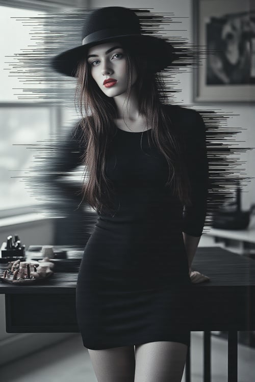 Linear Glitch Art Portrait Studio🖤 by Abandon on Tensor.Art
