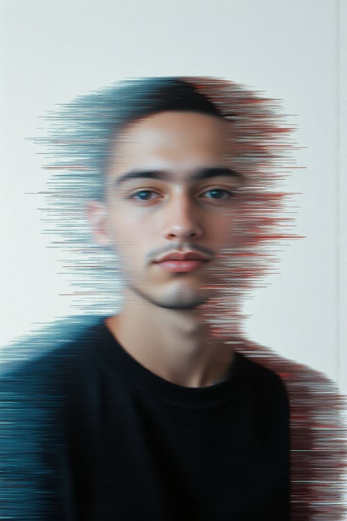 Linear Glitch Art Portrait Studio🖤 by Abandon on Tensor.Art