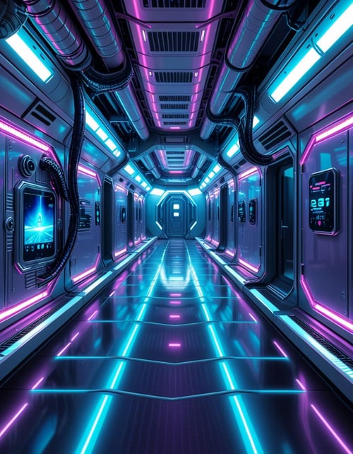 spaceship corridor invasion by Arrssenne on Tensor.Art