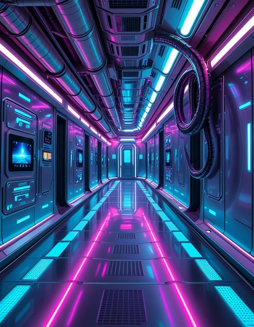spaceship corridor invasion by Arrssenne on Tensor.Art