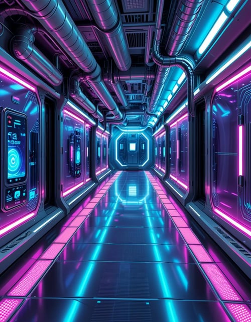spaceship corridor invasion by Arrssenne on Tensor.Art